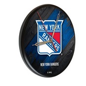 New York Rangers Digitally Printed Wood Clock by the Holland Bar Stool Co., WClkPBlkNYRang