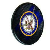 U.S. Navy Digitally Printed Wood Clock by the Holland Bar Stool Co., WClkPBlkNavy