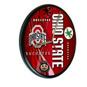 Ohio State Digitally Printed Wood Clock by the Holland Bar Stool Co., WClkPBlkOhioSt