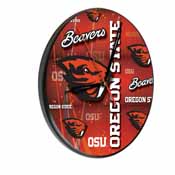 Oregon State Digitally Printed Wood Clock by the Holland Bar Stool Co., WClkPBlkOregSt
