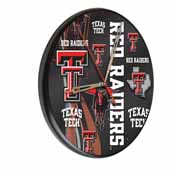 Texas Tech Digitally Printed Wood Clock by the Holland Bar Stool Co., WClkPBlkTXTech