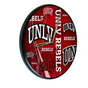 UNLV Digitally Printed Wood Clock by the Holland Bar Stool Co., WClkPBlkUNevLV