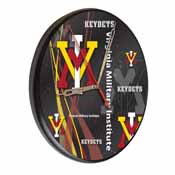 Virginia Military Institute Digitally Printed Wood Clock by the Holland Bar Stool Co., WClkPBlkVAMilI