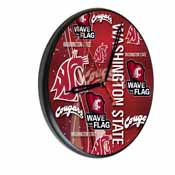 Washington State Digitally Printed Wood Clock by the Holland Bar Stool Co., WClkPBlkWashSt