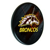 Western Michigan Digitally Printed Wood Clock by the Holland Bar Stool Co., WClkPBlkWestMI