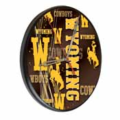 Wyoming Digitally Printed Wood Clock by the Holland Bar Stool Co., WClkPBlkWymng