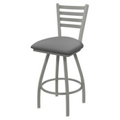 XL 410 Jackie Swivel Stool with Anodized Nickel Finish and Canter Folkstone Grey Seat, AGS-X41025AN007