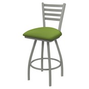 XL 410 Jackie Swivel Stool with Anodized Nickel Finish and Canter Kiwi Green Seat, AGS-X41025AN009