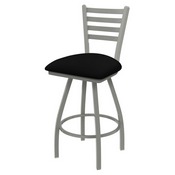 XL 410 Jackie Swivel Stool with Anodized Nickel Finish and Black Vinyl Seat, AGS-X41025ANBlkVinyl