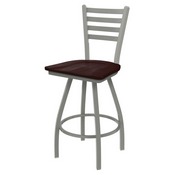 XL 410 Jackie Swivel Stool with Anodized Nickel Finish and Dark Cherry Maple Seat, AGS-X41025ANDCMpl