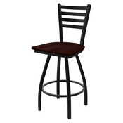 XL 410 Jackie Swivel Stool with Black Wrinkle Finish and Dark Cherry Oak Seat, AGS-X41025BWDCOak