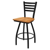 XL 410 Jackie Swivel Stool with Black Wrinkle Finish and Medium Maple Seat, AGS-X41025BWMedMpl