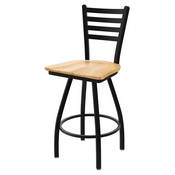 XL 410 Jackie Swivel Stool with Black Wrinkle Finish and Natural Maple Seat, AGS-X41025BWNatMpl