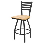 XL 410 Jackie Swivel Stool with Pewter Finish and Natural Maple Seat, AGS-X41025PWNatMpl