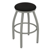 XL 802 Misha Swivel Stool with Anodized Nickel Finish and Canter Espresso Seat