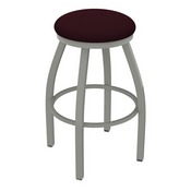 XL 802 Misha Swivel Stool with Anodized Nickel Finish and Canter Bordeaux Seat