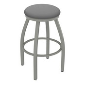 XL 802 Misha Swivel Stool with Anodized Nickel Finish and Canter Folkstone Grey Seat