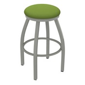 XL 802 Misha Swivel Stool with Anodized Nickel Finish and Canter Kiwi Green Seat