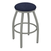 XL 802 Misha Swivel Stool with Anodized Nickel Finish and Graph Anchor Seat