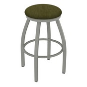 XL 802 Misha Swivel Stool with Anodized Nickel Finish and Graph Parrot Seat