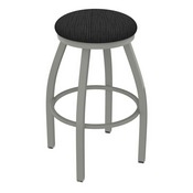XL 802 Misha Swivel Stool with Anodized Nickel Finish and Graph Coal Seat