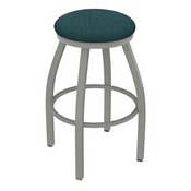 XL 802 Misha Swivel Stool with Anodized Nickel Finish and Graph Tidal Seat