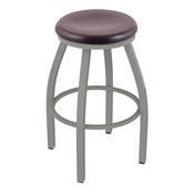 XL 802 Misha Swivel Stool with Anodized Nickel Finish and Dark Cherry Oak Seat