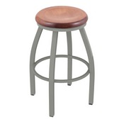 XL 802 Misha Swivel Stool with Anodized Nickel Finish and Medium Maple Seat