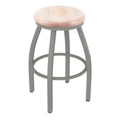 XL 802 Misha Swivel Stool with Anodized Nickel Finish and Natural Maple Seat