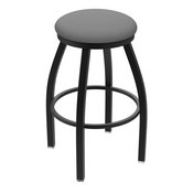 XL 802 Misha Swivel Stool with Black Wrinkle Finish and Canter Folkstone Grey Seat
