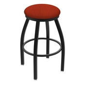 XL 802 Misha Swivel Stool with Black Wrinkle Finish and Graph Poppy Seat