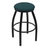 XL 802 Misha Swivel Stool with Black Wrinkle Finish and Graph Tidal Seat