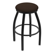 XL 802 Misha Swivel Stool with Black Wrinkle Finish and Rein Coffee Seat