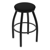 XL 802 Misha Swivel Stool with Black Wrinkle Finish and Black Vinyl Seat