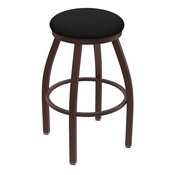 XL 802 Misha Swivel Stool with Bronze Finish and Black Vinyl Seat