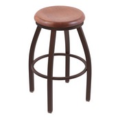 XL 802 Misha Swivel Stool with Bronze Finish and Medium Oak Seat