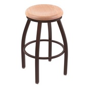 XL 802 Misha Swivel Stool with Bronze Finish and Natural Oak Seat