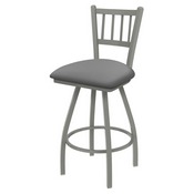 XL 810 Contessa Swivel Stool with Anodized Nickel Finish and Canter Folkstone Grey Seat, AGS-X81025AN007