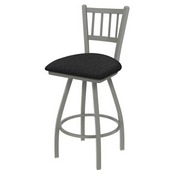 XL 810 Contessa Swivel Stool with Anodized Nickel Finish and Graph Coal Seat, AGS-X81025AN018