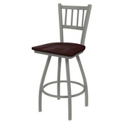 XL 810 Contessa Swivel Stool with Anodized Nickel Finish and Dark Cherry Maple Seat, AGS-X81025ANDCMpl
