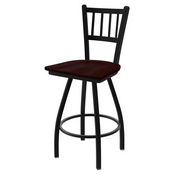 XL 810 Contessa Swivel Stool with Black Wrinkle Finish and Dark Cherry Oak Seat, AGS-X81025BWDCOak