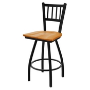 XL 810 Contessa Swivel Stool with Black Wrinkle Finish and Medium Oak Seat, AGS-X81025BWMedOak