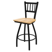 XL 810 Contessa Swivel Stool with Black Wrinkle Finish and Natural Maple Seat, AGS-X81025BWNatMpl