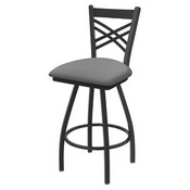 XL 820 Catalina Swivel Stool with Pewter Finish and Canter Folkstone Grey Seat, AGS-X82025PW007