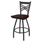 XL 820 Catalina Swivel Stool with Pewter Finish and Dark Cherry Maple Seat, AGS-X82025PWDCMpl