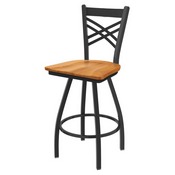 XL 820 Catalina Swivel Stool with Pewter Finish and Medium Maple Seat, AGS-X82025PWMedMpl