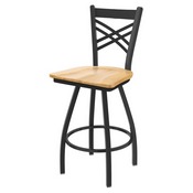 XL 820 Catalina Swivel Stool with Pewter Finish and Natural Maple Seat, AGS-X82025PWNatMpl