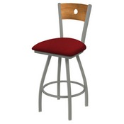 XL 830 Voltaire Swivel Stool with Anodized Nickel Finish, Medium Back, and Graph Ruby Seat, AGS-X83025ANMedMplB016