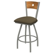 XL 830 Voltaire Swivel Stool with Anodized Nickel Finish, Medium Back, and Graph Cork Seat, AGS-X83025ANMedMplB017