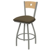 XL 830 Voltaire Swivel Stool with Anodized Nickel Finish, Natural Back, and Graph Cork Seat, AGS-X83025ANNatMplB017